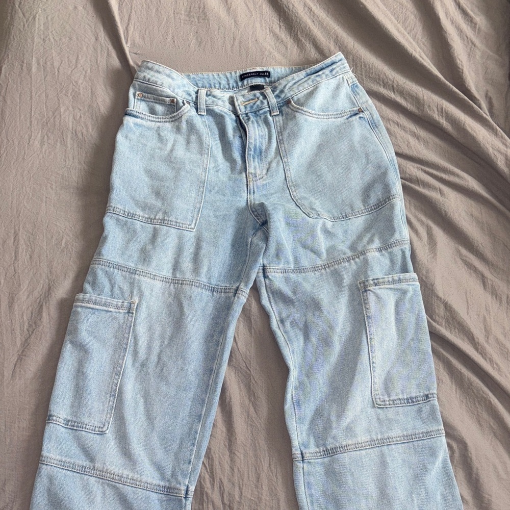 Sincerely Jules Light Blue Flare & Wide Leg Jeans